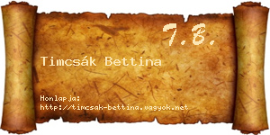 Timcsák Bettina névjegykártya
